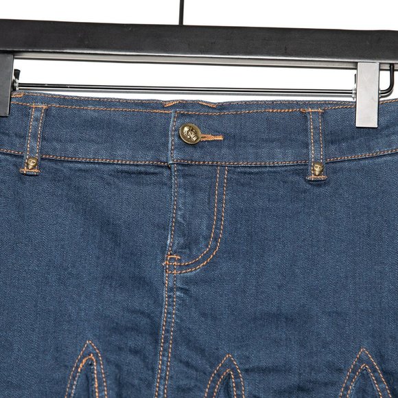 NWT Betsey Johnson Denim Skull Skirt - Picture 5 of 6